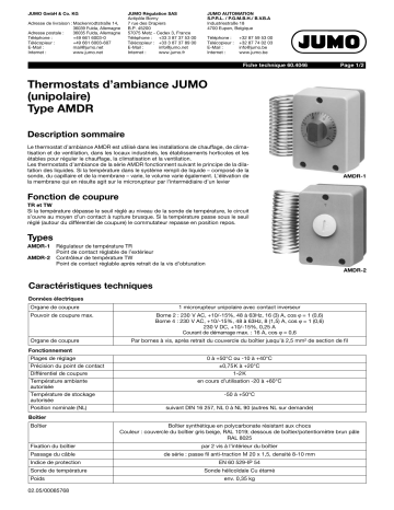 JUMO 604046 Room thermostat Fiche technique | Fixfr