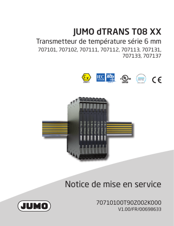 JUMO 707101/02/11/12/13/14/31/33/37 Temperature Transmitter Series 6 mm Mode d'emploi | Fixfr