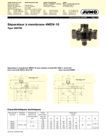 JUMO Diaphragm Seal Fiche technique | Fixfr