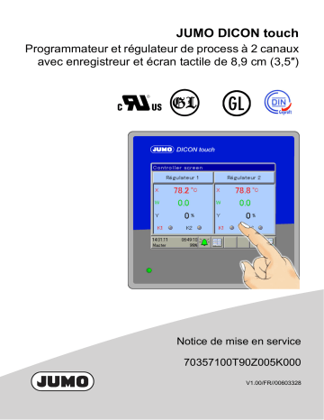 JUMO DICON touch Two-Channel/Four-Channel Process and Program Controller Mode d'emploi | Fixfr