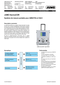 JUMO thermoCOR Portable Measuring System for AMS2750 and CQI-9 Fiche technique