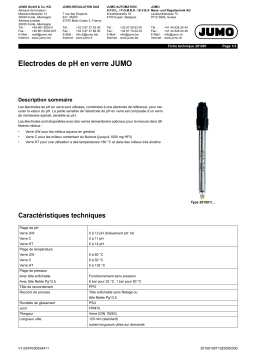 JUMO 201081 pH glass electrode Fiche technique