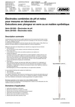 JUMO 201030 Laboratory pH single-rod electrode Fiche technique