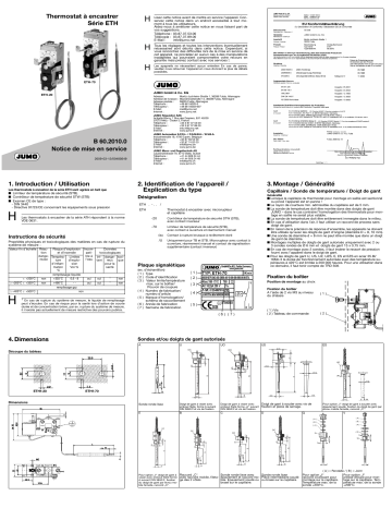 JUMO 602010 Panel-mounting thermostat Manuel utilisateur | Fixfr