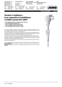 JUMO RTD Probe for Devices and Plants Approved According Fiche technique