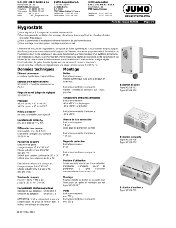 JUMO 907032 Hygrostat Fiche technique | Fixfr