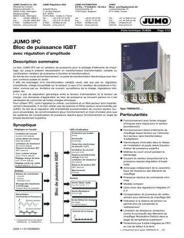 JUMO 709050 IPC IGBT Power Converter Fiche technique | Fixfr