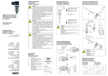 JUMO 401011 OEM Pressure Transmitter Guide d'installation | Fixfr