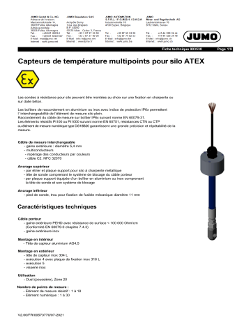 JUMO 903530 Multipoint Temperature Probe Fiche technique | Fixfr