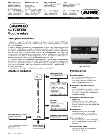 JUMO 704015 mTRON Relay module Fiche technique | Fixfr