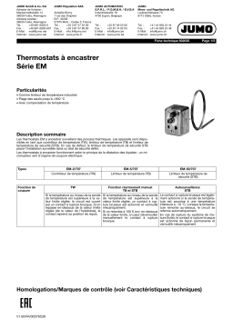 JUMO Panel-Mounted Thermostats, EM Series Up Fiche technique