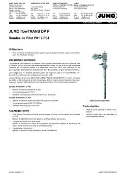 JUMO flowTRANS DP P01/P02/P03/P04 − Flow Measurement Fiche technique