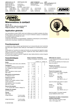 JUMO 404020 manic Contact pressure gauge Fiche technique