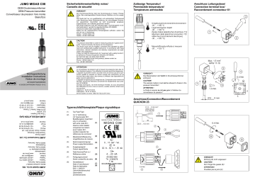 JUMO 401002 OEM Basic Pressure Transmitter Guide d'installation | Fixfr