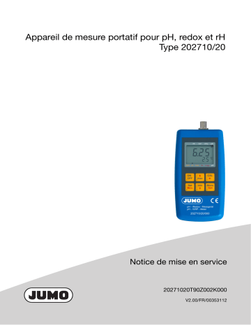 JUMO 202710 Portable, digital pH / Redox and conductivity measuring device Mode d'emploi | Fixfr