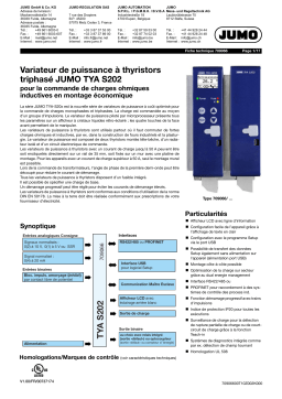 JUMO 709066 Three-Phase Thyristor Power Controller Fiche technique