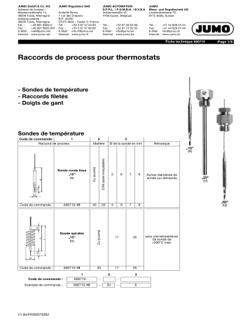 JUMO 606710 Process Connection Fiche technique | Fixfr