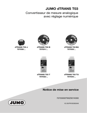 JUMO 707030 Two-Wire/Three-Wire Transmitter Mode d'emploi | Fixfr