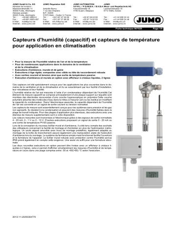 JUMO 907020 Hygro and Hygrothermal Transducer Fiche technique | Fixfr