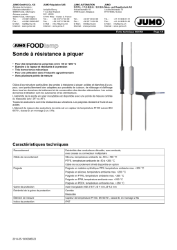 JUMO 902350 FOODtemp Insertion RTD Temperature Probe Fiche technique