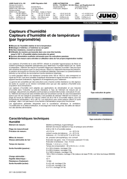 JUMO 907031 Hygro and Hygrothermal Transducer Fiche technique