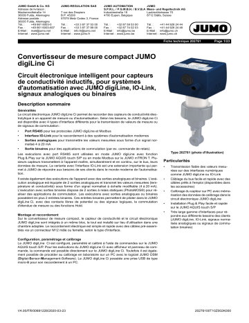 JUMO digiLine Ci HT10 Head Transmitter Fiche technique | Fixfr