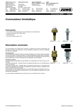 JUMO 608301 Bimetal Temperature Switch Fiche technique