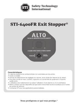 STI STI-6400WIR9 Wireless Exit Stopper® Multifunction Door Alarm Manuel utilisateur