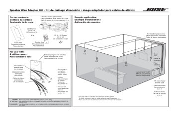 Bose Professional lifestyle speaker wire adapter kit Guide d'installation | Fixfr