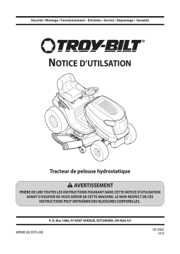 Troy-Bilt 13WX78KT066 Thouroghbred Riding Lawn Mower  Manuel utilisateur