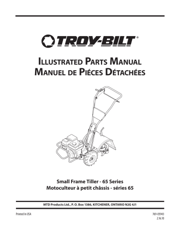 Troy-Bilt 21A65M1563 Garden Tiller Manuel du propriétaire | Fixfr