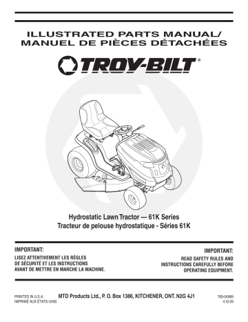 Troy-Bilt 13AP61KH563 Riding Lawn Mower Manuel du propriétaire | Fixfr