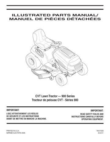 Troy-Bilt 13AV90KS563 Riding Lawn Mower Manuel du propriétaire | Fixfr