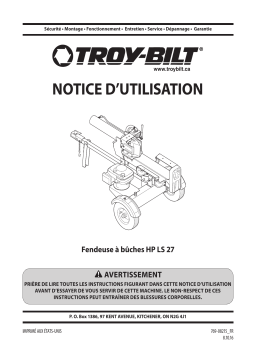 Troy-Bilt 24BF572B766 Log Splitter Manuel utilisateur