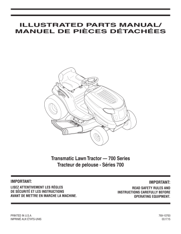 Troy-Bilt 13AX78KT563 Riding Lawn Mower Manuel du propriétaire | Fixfr