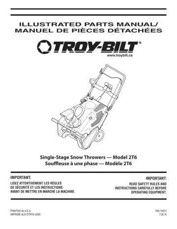 Troy-Bilt 31BS2T6F563 Snow Blower Manuel du propriétaire | Fixfr