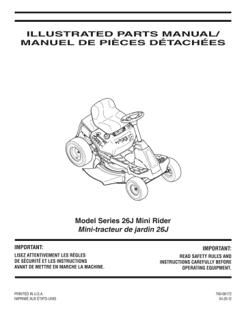 Troy-Bilt 13AC26JD563 Riding Lawn Mower Manuel du propriétaire | Fixfr