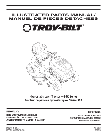 Troy-Bilt 13AP91KT563 Riding Lawn Mower Manuel du propriétaire | Fixfr