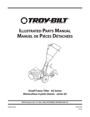 Troy-Bilt 21B65M1563 Garden Tiller Manuel du propriétaire | Fixfr