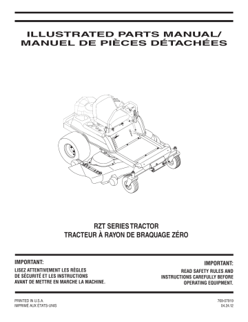 Troy-Bilt 17AF2ACP563 Zero Turn Mower Manuel du propriétaire | Fixfr