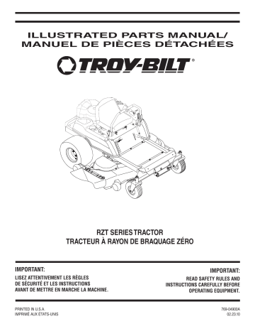 Troy-Bilt 17AF2ACP563 Zero Turn Mower Manuel du propriétaire | Fixfr