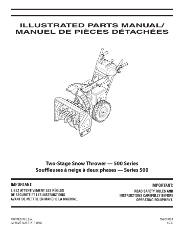 Troy-Bilt 31BM53Q2563 Snow Blower Manuel du propriétaire | Fixfr