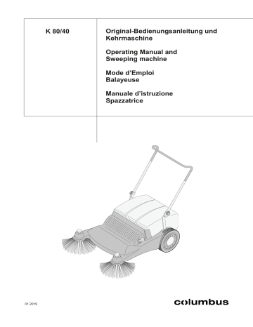 Columbus K 80|40 Sweeper Manuel utilisateur | Fixfr