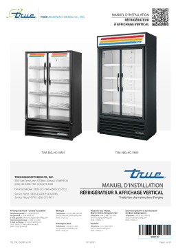 True TVM Visual Merchandiser Installation manuel