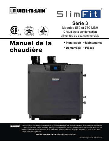 Weil-McLain SlimFit Commercial Condensing Gas Boiler Manuel utilisateur | Fixfr