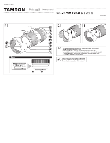 Tamron A063 28-75mm F/2.8 Di III VXD G2 Manuel utilisateur | Fixfr