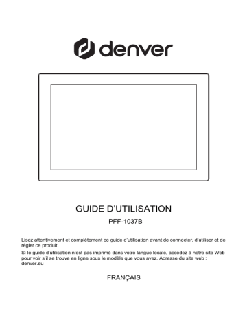 PFF-1037W | Denver PFF-1037B 10.1” digital Wi-Fi photoframe Manuel utilisateur | Fixfr