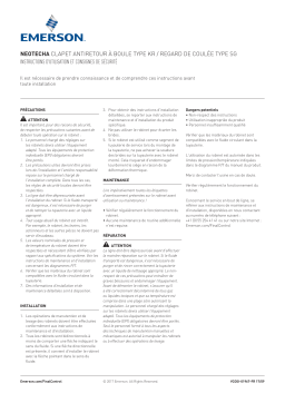 Neotecha Clapet de non-retour à boule KR / regard de coulée type SG Manuel du propriétaire