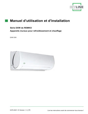 Remko DXW250 Manuel utilisateur | Fixfr