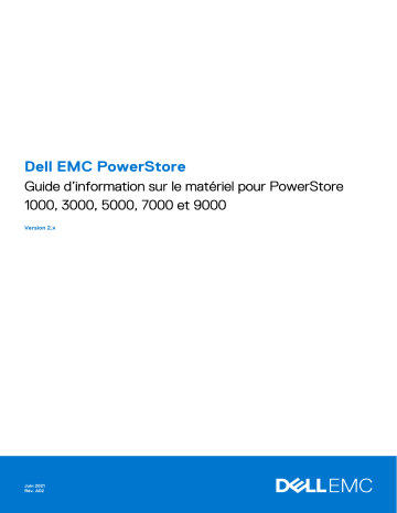 PowerStore Expansion Enclosure | PowerStore 3000X | PowerStore 9000T | PowerStore Rack | PowerStore 1000T | PowerStore 7000T | PowerStore 1000X | PowerStore 3000T | PowerStore 5000X | PowerStore 7000X | Dell PowerStore 9000X storage Manuel du propriétaire | Fixfr